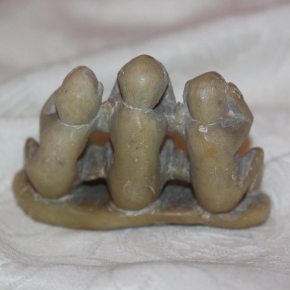 Hear No See No Speak No Evil Soapstone Monkeys Monkey Vintage #7370 - Picture 2 of 3